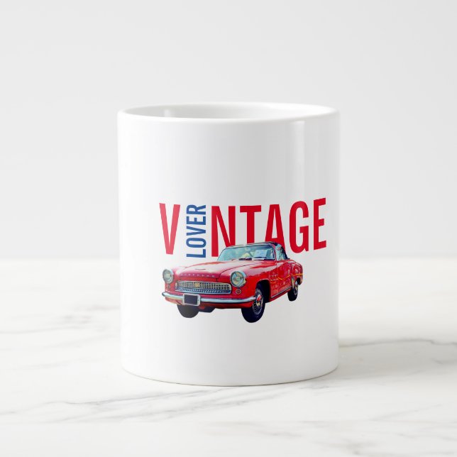 Vintageälskare Jumbo Mugg (Framsidan)