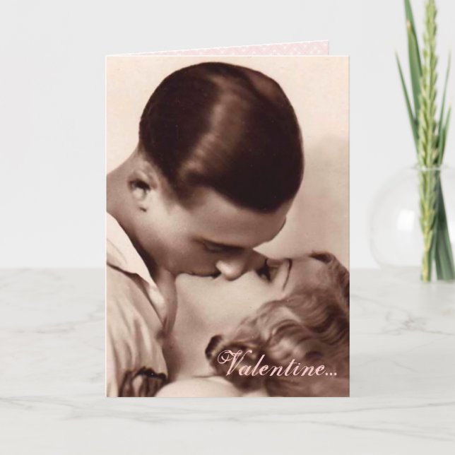 Vintageälskare valentin helgkort (Framsida)