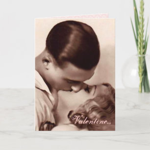 Vintageälskare valentin helgkort