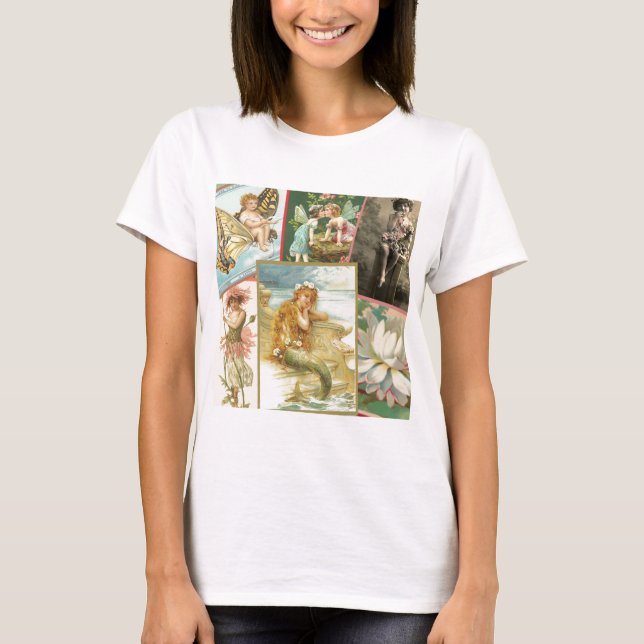 Vintageälvor och sjöjungfruar t shirt (Framsida)