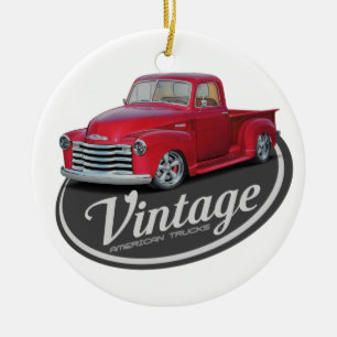 Vintageamerikanlastbilar Julgransprydnad Keramik