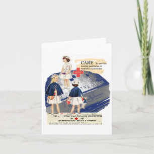 VintageamerikanRöda koret noterar kortet Kort