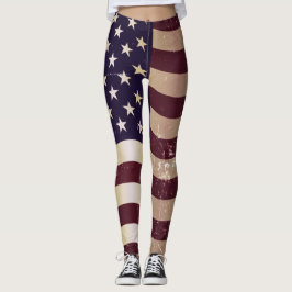 Vintageamerikanska flaggan #2 leggings