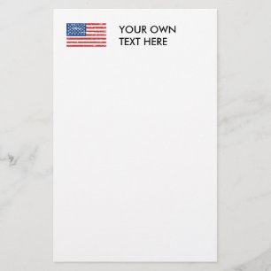 Vintageamerikanska flaggan brevpapper
