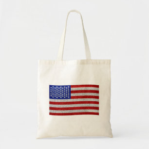 Vintageamerikanska flaggan hänger lös tygkasse