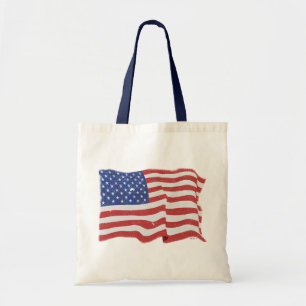 Vintageamerikanska flaggan hänger lös tygkasse