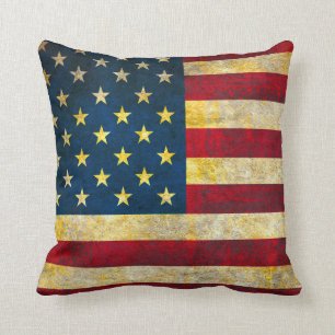 Vintageamerikanska flaggan kudde