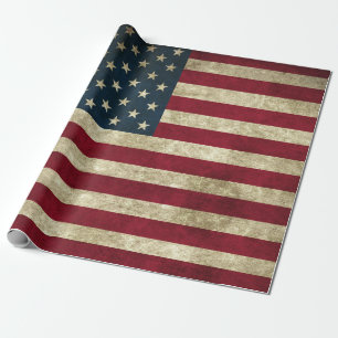 Vintageamerikanska flaggan presentpapper