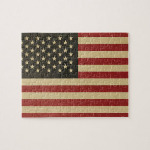 Vintageamerikanska flaggan pussel