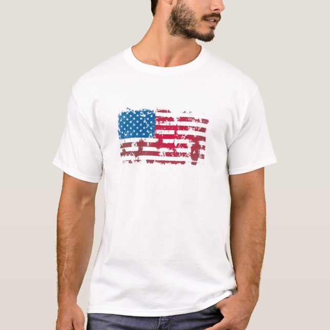 VINTAGEAMERIKANSKA FLAGGAN TRÖJA (Framsida)