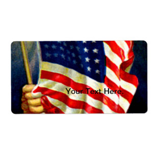 Vintageamerikanska flaggan USA, 4th av Juli Fraktsedel