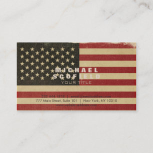 Vintageamerikanska flaggan visitkort