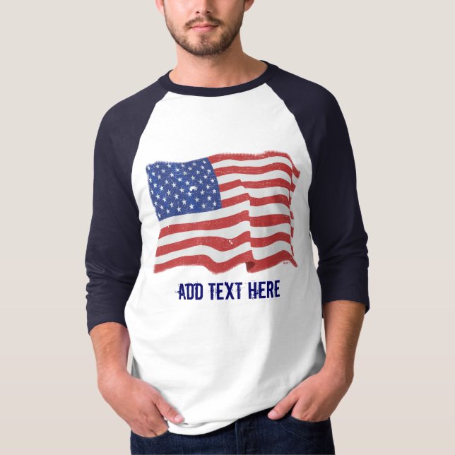 Vintageamerikanska flaggananpassningsbar tee (Framsida)