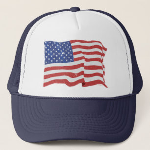 Vintageamerikanska flagganhatt truckerkeps