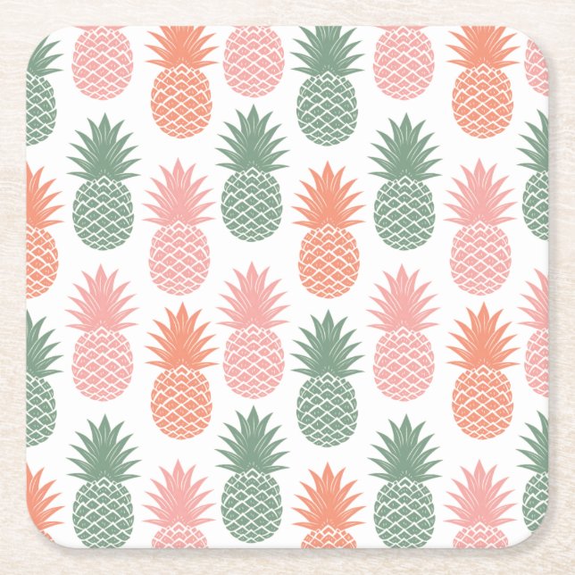 Vintageananasmönster 2 underlägg papper kvadrat (Framsidan)