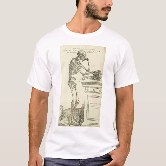 VintageanatomiAndreas Vesalius skelett Tee Shirt (Framsida)