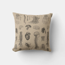 Vintageanatomitryck Kudde