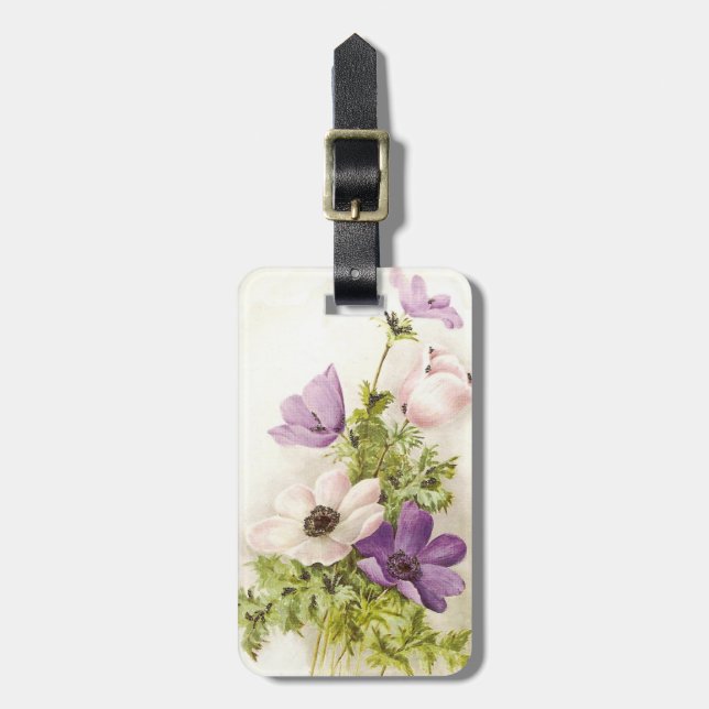 Vintageanemonblomma Bagagebricka (Vertikal Framsida)