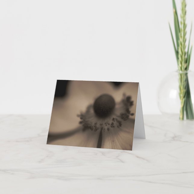 Vintageanemonhälsningar & noterar kortet kort (Framsida)