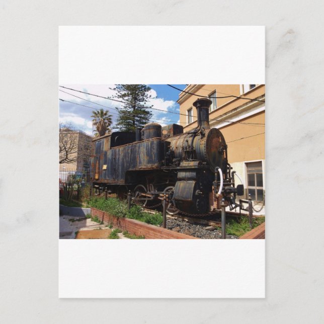 Vintageångalokomotiv Vykort (Framsida)