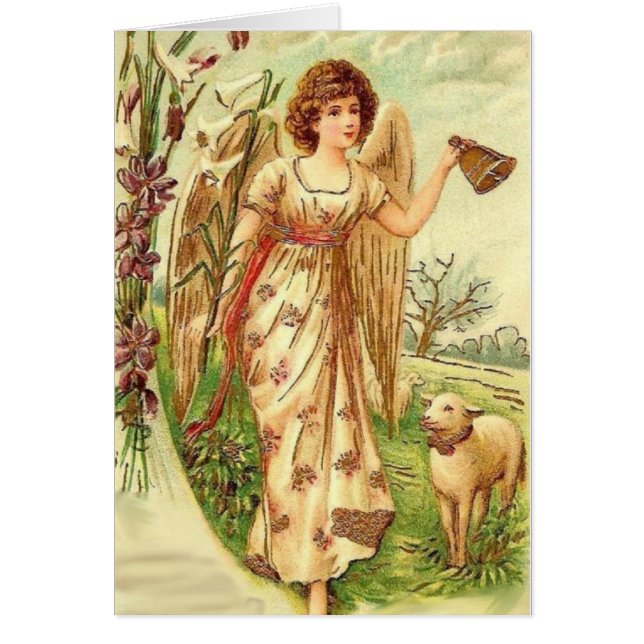 Vintageängel Hälsningskort (Framsidan)