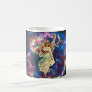 Vintageängel i himmel kaffemugg