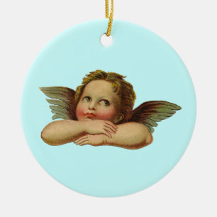 Vintageängel Julgransprydnad Keramik