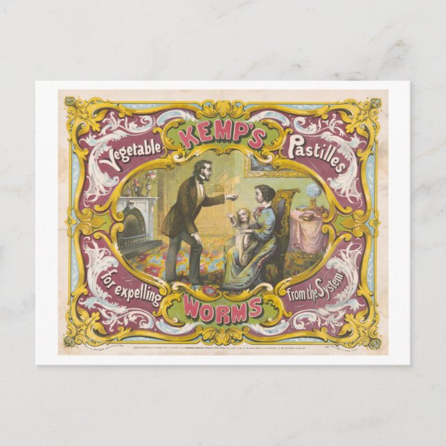Vintageannonsering: Patentsläkemedel för mask Vykort (Framsida)