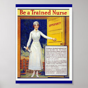 Vintageannonsering som blir en utbildad poster