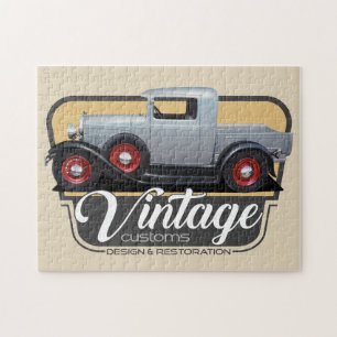Vintageanpassningsbarhot rod pussel