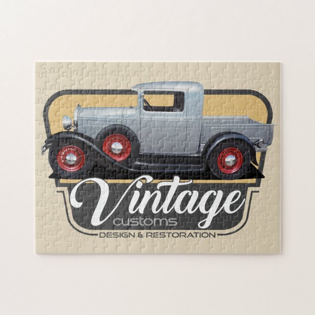 Vintageanpassningsbarhot rod pussel (Horisontell)