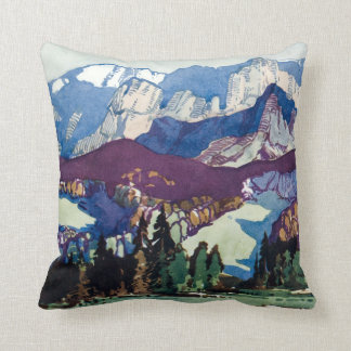 Vintageantikviteten landskap vattenfärgDolomites Kudde