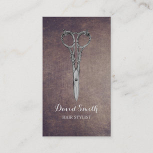 Vintageantikviteten Scissor Grungehårstylisten Visitkort