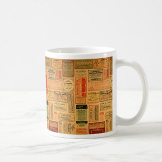VintageApothecaryetiketter, medicin, Steampunk Kaffemugg