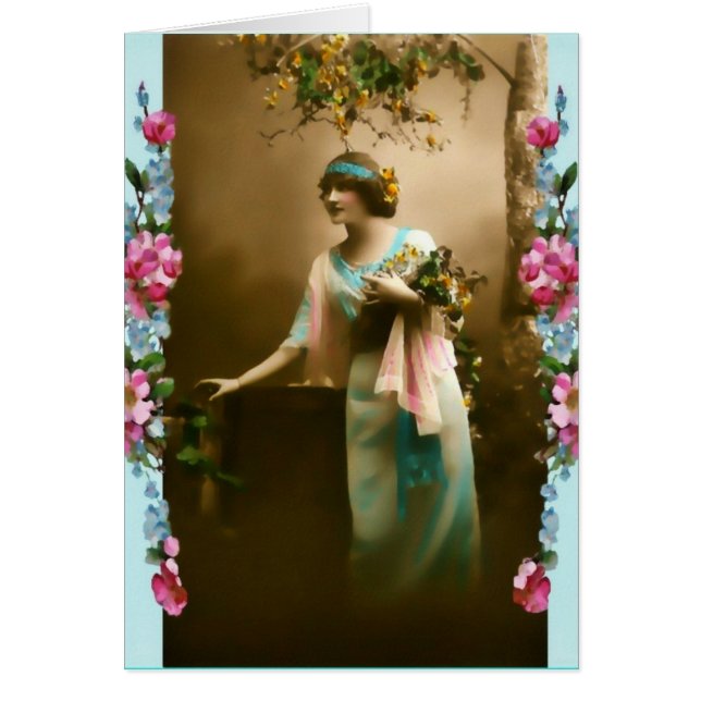 VintageAqua Hälsningskort (Framsidan)