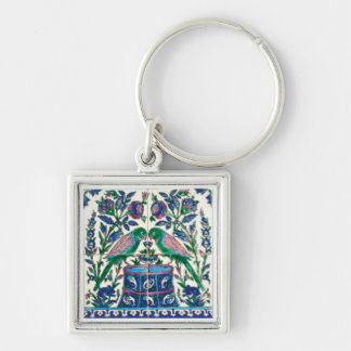 VintageArabesque Keychain Fyrkantig Silverfärgad Nyckelring