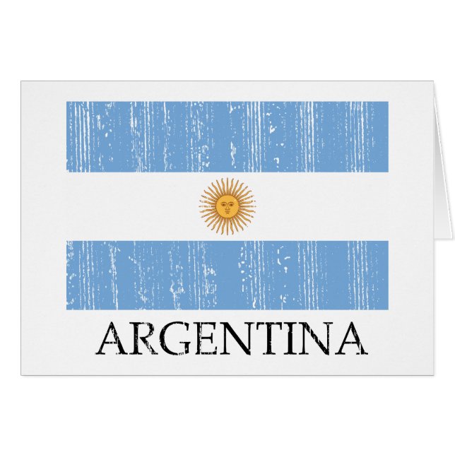 VintageArgentina flagga Hälsningskort (Framsidan Horizontal)