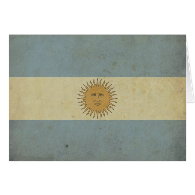 VintageArgentina flagga Hälsningskort (Framsidan Horizontal)