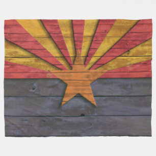 VintageArizona flagga bedrövad Wood Look Fleecefilt