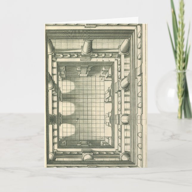 Vintagearkitektur, Atriumgårds perspektiv Kort (Framsida)