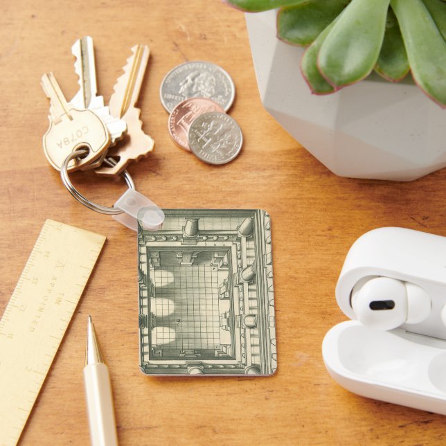 Vintagearkitektur, Atriumgårds perspektiv Nyckelring (Skrivbord)