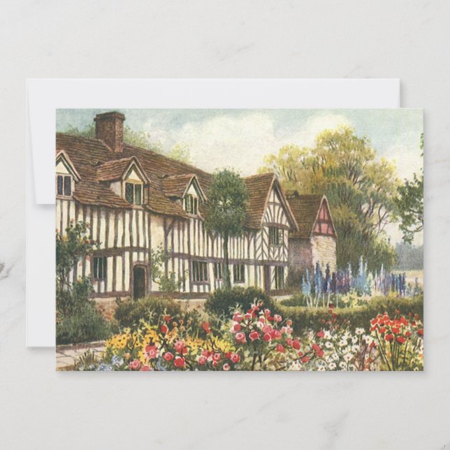 Vintagearkitektur Formell trädgård Engelsk stuga (Framsida)