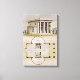 Vintagearkitektur, golvplan och grekisk villa canvastryck