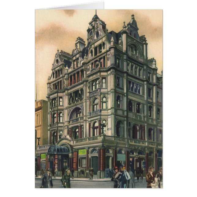 Vintagearkitektur Queens Hotel Leicester Square Hälsningskort (Framsidan)