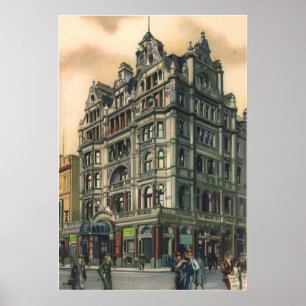 Vintagearkitektur Queens Hotel Leicester Square Poster