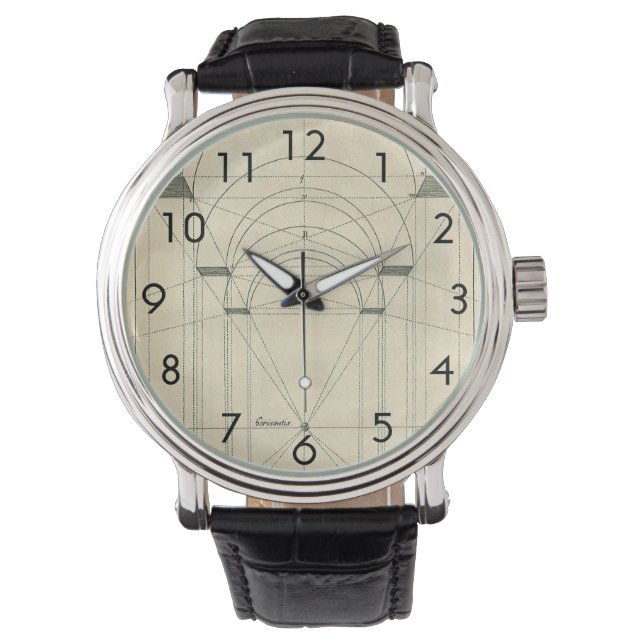 Vintagearkitektur, renässansbågeperspektiv armbandsur (Framsida)