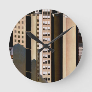 Vintagearkitektur, Skyskrapor av Sheeler, 1922 Rund Klocka