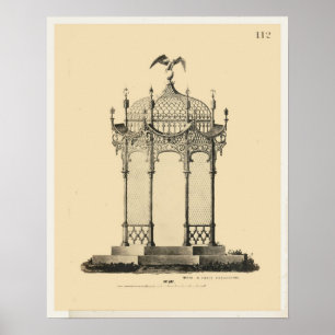 Vintagearkitekturgazeboen planerar poster