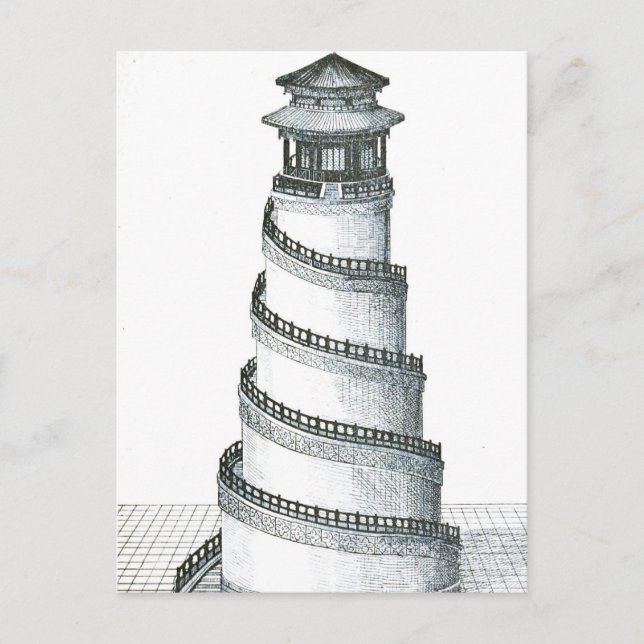 Vintagearkitekturillustrationer Vykort (Framsida)