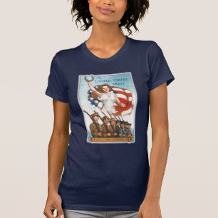 Vintagearméaffisch med damfrihetTshirts Tee
